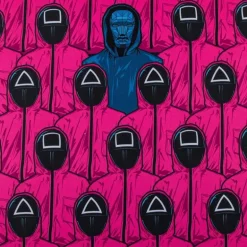 Alfombrilla de escritorio Squid Game Delantero y guardias