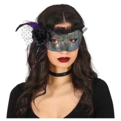 Antifaz Plata con Velo