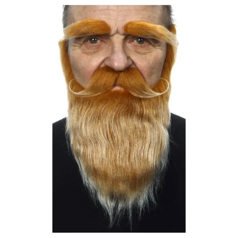 Bigote con Barba y Cejas castaño