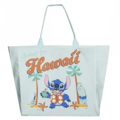 Bolsa Shopping XL Stitch Turquesa 70% Poliéster 30% Algodón