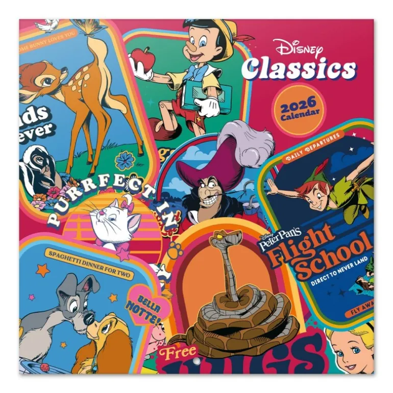 Calendario 2026 30x30 Disney Clásicos