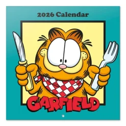 Calendario Garfield 2026 30x30 cm Pared 12 Meses