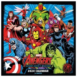 Calendario Marvel 2024 Avengers, 30 x 30 cm, 12 meses