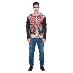 Camiseta Disfraz de Esqueleto Zombie para hombre