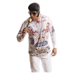 Camiseta disfraz rey del rock para hombre