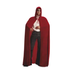 Capa con Capucha Granate de Terciopelo para Adulto