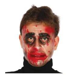 Careta de hombre Zombie transparente con sangre