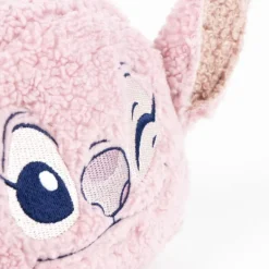 Cartera Borreguillo Stitch Angel Rosa 100% Poliéster