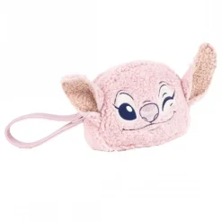 Cartera Borreguillo Stitch Angel Rosa 100% Poliéster