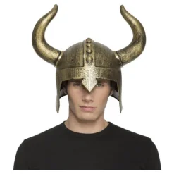 Casco de Vikingo con cuernos color Bronce