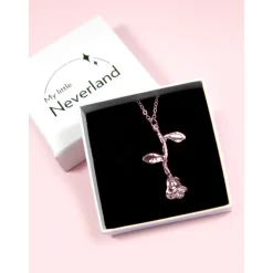 Colgante La Bella y la Bestia Rosa encantada rosada