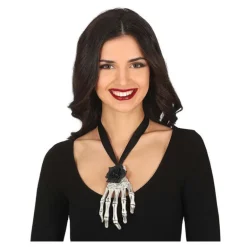 Collar con Cinta y Mano Esqueleto Grande