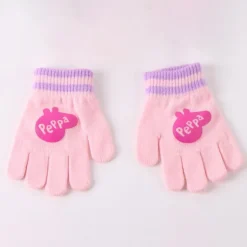 Conjunto 3 Piezas Bufanda Peppa Pig 100% Acrílico Rosa