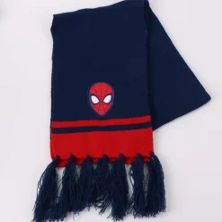 Conjunto 3 Piezas Bufanda Spiderman Complementos, 100% Acrílico, Azul