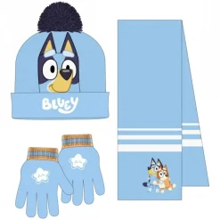 Conjunto de 3 Piezas Bluey - Bufanda, Gorro y Guantes 100% Acrílico
