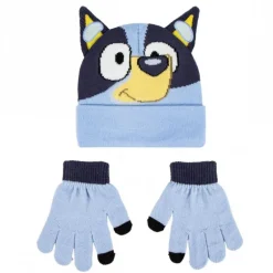 Conjunto de Invierno Bluey: Gorro y Guantes 100% Acrílico
