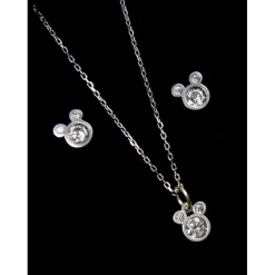 Conjunto Plata de Ley y Circonitas Disney Mickey