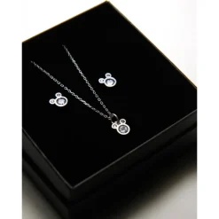 Conjunto Plata de Ley y Circonitas Disney Mickey