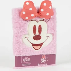 Cuaderno de Pelo Minnie Mouse Rosa con Lazo