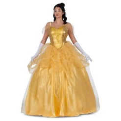 Deslumbrante Disfraz de Princesa Bella Amarilla para Mujer