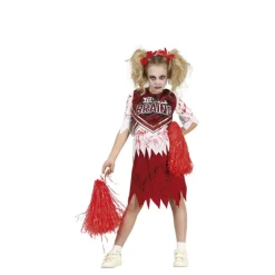 Disfraz de Animadora Roja y Blanco Zombie para niña