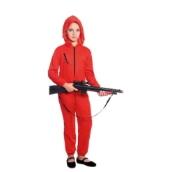 Disfraz de Atracador uniforme rojo para niños