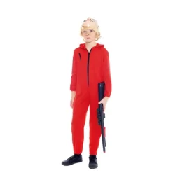 Disfraz de Atracador uniforme rojo para niños