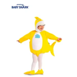 Disfraz de Baby Shark amarillo con capucha para bebé y niños