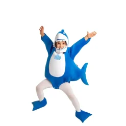 Disfraz de Baby Shark azul con capucha para bebé y niños