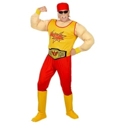 Disfraz de Campeón W Amarillo y Rojo con Bandana para Hombre