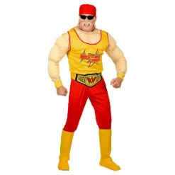 Disfraz de Campeón W Amarillo y Rojo con Bandana para Hombre