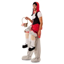 Disfraz de Caperucita Roja a hombros de Lobo para adultos