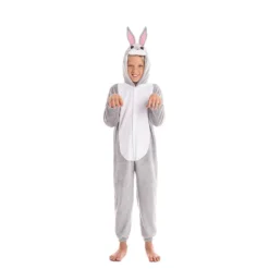 Disfraz de Conejo Gris y Blanco para Niños