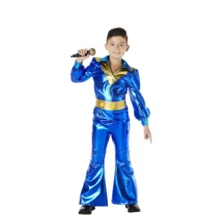Disfraz de Disco Azul Años 70 para Niño
