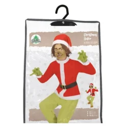 Disfraz de Duende Gruñón Navideño verde para niño