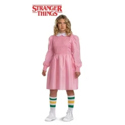 Disfraz de Eleven Rosa Classic de Stranger Things para niña