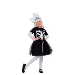Disfraz de Esqueleto con Tutú Negro para niña
