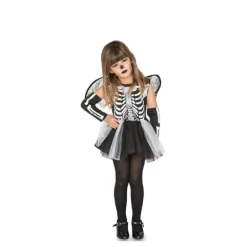 Disfraz de Esqueleto Gris y negro para niña y bebé
