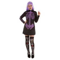Disfraz de Esqueleto Morada para mujer