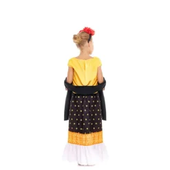 Disfraz de Frida Kahlo Amarillo y Negro para Niña