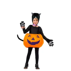 Disfraz de Gato Negro con Calabaza Grande para niña