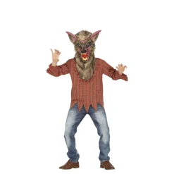 Disfraz de Hombre Lobo con colmillos para niño