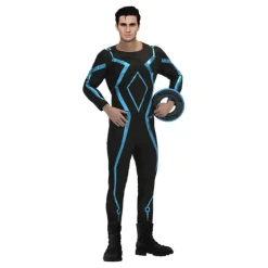 Disfraz de Jugador de Videojuegos Negro y Azul para Hombre