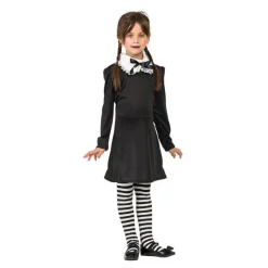 Disfraz de Miércoles con lacito infantil