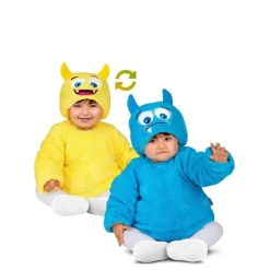 Disfraz de Monstruo Amarillo- Azul Reversible para bebé y niños