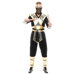 Disfraz de Ninja Kombat Serpiente negro y dorado para hombre