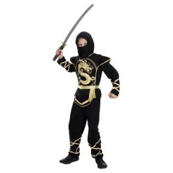 Disfraz de Ninja Negro y Dorado para niño