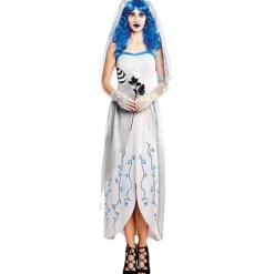 Disfraz de Novia Cadáver adornos azules