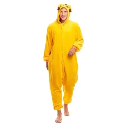 Disfraz de Pijama Chinchilla Eléctrica Amarilla para Adultos