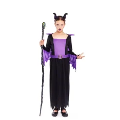 Disfraz de Reina Malvada con Cuernos para Niña